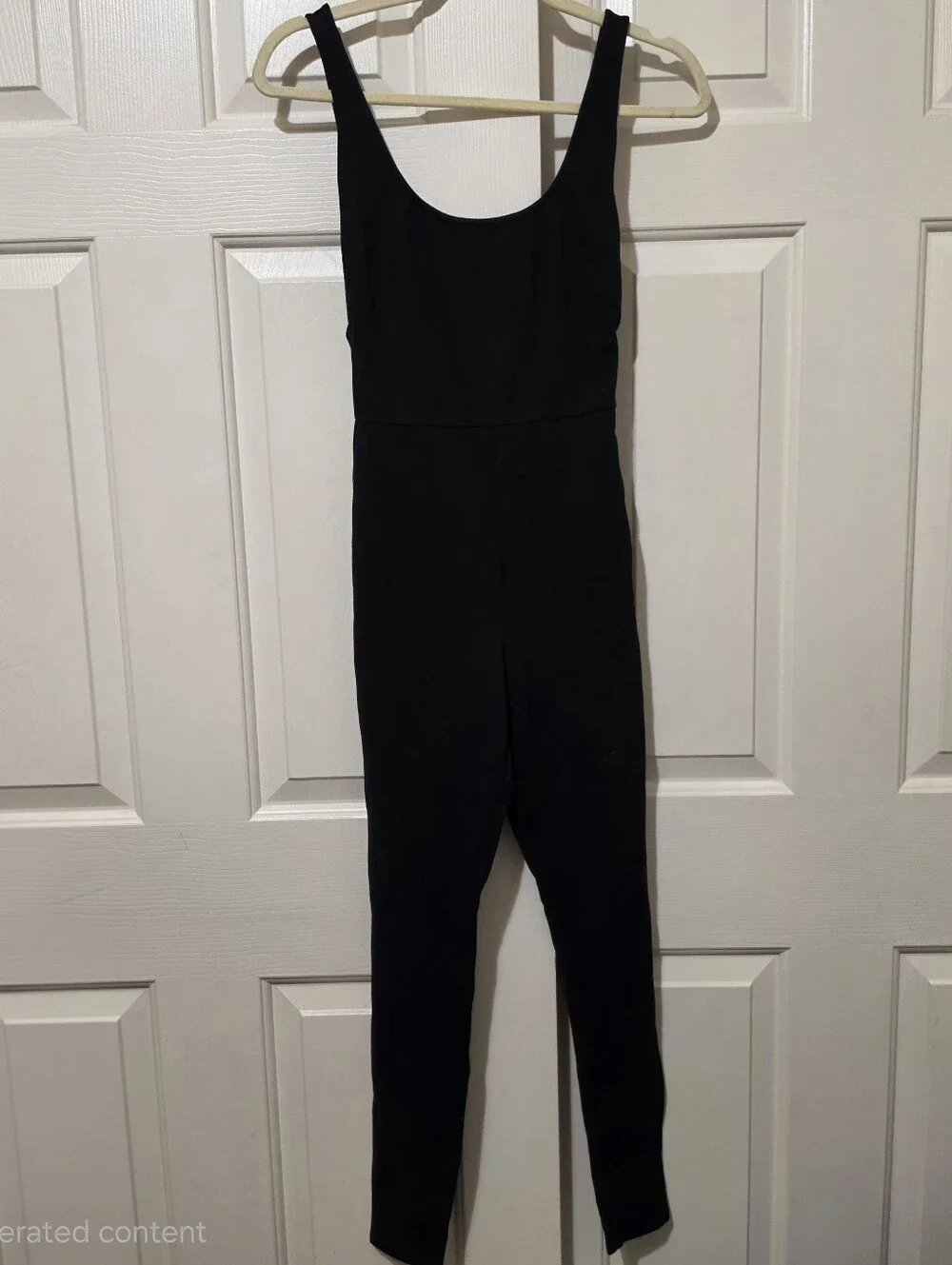 LPA Catsuit 23 Slim Scoop-Neck Black Sleeveless Jumpsuit, size S